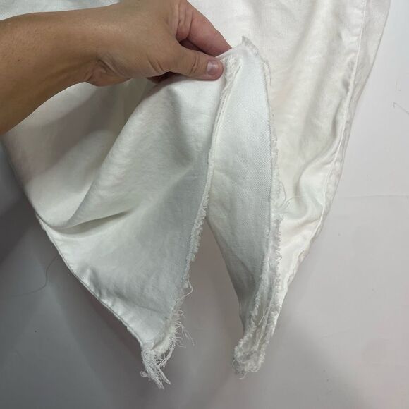 NYDJ White Cropped Raw Hem Trousers Size 12 - Picture 3 of 6